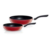 Fissler Cenit Red Juego de Sartenes, 2 Piezas, Diámetros de 24 cm y 28 cm, Sartenes de Aluminio Revestido, Antiadherente, Inducción