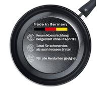 Fissler Essential Black - Sartén con revestimiento de aluminio (20 cm, revestimiento de cerámica, sin PFAS/PTFE, inducción), color negro