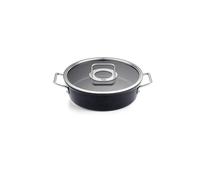 Fissler Adamant Asadera de 4,3 L y 28 cm de Diámetro, Aluminio, Asadera con Tapadera de Vidrio, Antiadherente, Inducción
