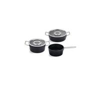 FISSLER Kochtopf Set 3tlg. mit Stielkasserolle ADAMANT Antihaft/Schwarz negro