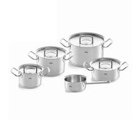 Fissler Original-Profi Collection Juego de ollas de acero inoxidable, 5 piezas, 3 ollas y 1 cacerola con tapa de metal, 1 cazo sin tapa, inducción