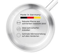 Fissler Original-Profi Collection Sartén de Acero Inoxidable, 24 cm de Diámetro, Sartén Sin Revestimiento con Escala de Medición Integrada, Inducción