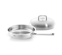 Fissler Original-Profi Collection Set de 2 piezas: sartén de acero inoxidable (Ø 28 cm) con tapa alta - Sin revestimiento, apta para inducción, apta para horno hasta 230 °C, Made in Germany