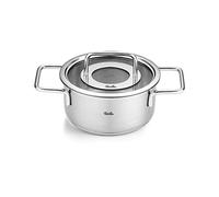 Fissler Pure Collection Olla de 1,9 L y 16 cm de Diámetro, Acero Inoxidable, con Tapadera de Vidrio, Escala de Medición Interior, Inducción