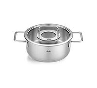 Fissler Pure Collection Rustidera de 2,4 L y 20 cm de Diámetro, Acero Inoxidable, con Tapadera Metálica, Escala de Medición Interior, Inducción