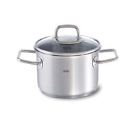 Fissler Viseo Olla de 2,1 L y 16 cm de diámetro, acero inoxidable, tapa de cristal, escala de medición integrada, reborde, de bajo consumo, para todo tipo de placas, también inducción