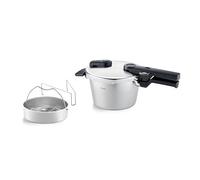 Fissler Vitaquick Olla a presión de 2.5 L, 18 cm de diámetro, con accesorio, olla a presión de acero inoxidable, 2 niveles de cocción, apta para inducción