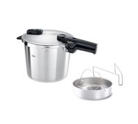 Fissler Vitaquick Olla a presión de 6 L, 22 cm de diámetro, con accesorio, olla a presión de acero inoxidable, 2 niveles de cocción, apta para inducción
