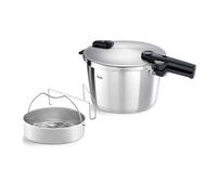 Fissler Vitaquick Olla a presión grande de 8 L, 26 cm de diámetro, con accesorio, olla a presión de acero inoxidable, 2 niveles de cocción, apta para inducción