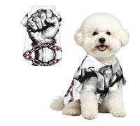 Fist Chain Brotherhood L - Camisa hawaiana para perros pequeños, bonito traje de playa de verano para cachorros, ropa de gato suave y transpirable con botones