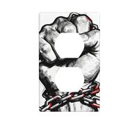 Fist Chain Brotherhood - Placa decorativa para interruptor de policarbonato irrompible para oficina en casa, 1 banda con tornillos