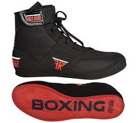 FISTRAGE Zapatos de kickboxing de piel, artes marciales, maestro, entrenamiento, malla, unisex, Pro para hombres y adolescentes, botas auténticas, ligeras, negras, zapatos de boxeo para adultos, color