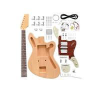 Fistrock Kit de guitarra eléctrica para principiantes, 6 cuerdas para diestros con cuerpo de caoba, cuello de caoba, diapasón de palisandro, herrajes cromados, para construir tu propia guitarra.