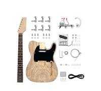 Fistrock Kit de guitarra eléctrica para principiantes, estilo TL, cuerpo de tilo de 6 cuerdas, para diestros con parte superior de fresno, cuello de arce duro, diapasón de palisandro, herrajes