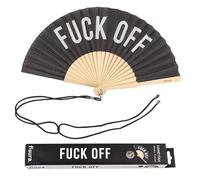 Fisura - Abanico original con mensaje F*uck off. Abanico de madera moderno y gracioso