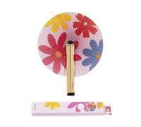 Fisura - Abanico plegable Abanico plegable papel. Abanico pai pai blanco con mensaje. Abanico boda para invitados. Regalo fiesta o ceremonias. (Flores, 1 unidad)