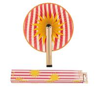 Fisura - Abanico Plegable con Estampado de Sol. Abanico Plegable Original de Papel. PAI PAI Amarillo. Detalle de Boda para Invitados. Regalo Fiesta o Ceremonias.