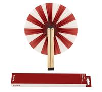 Fisura - Abanico Plegable de Rayas Rojas y Blancas. Abanico Plegable Original de Papel. PAI PAI Blanco y Rojo. Detalle de Boda para Invitados. Regalo Fiesta o Ceremonias.
