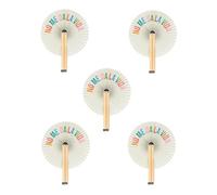 Fisura - Abanico plegable con mensaje “no me da la vida”. Abanico plegable original de papel. Pai pai multicolor. Detalle de boda para invitados. Regalo fiesta o ceremonias. 5 unidades