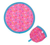 Fisura - Abanico Redondo Plegable con Estampado de Confeti. Ventilador de Mano Plegable Original. Frisbee Divertido. 1 Unidad. Abanico portátil para Fiestas. 20 cm.