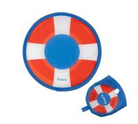 Fisura - Abanico redondo plegable “Flotador”. Ventilador de mano plegable original. Frisbee ventilador azul. 1 unidad. Abanico portátil para fiestas. 20 cm.