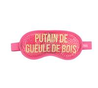 Fisura - Antifaz divertido de gel frio con mensaje. Antifaz frío para ojos hinchados y antiojeras. Máscara de ojos refrescante con mensaje. 18,5 cm x 9 cm (Resaca francés, Rosa)