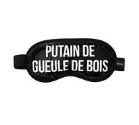 FISURA - Antifaz gel frio “P*tain de geule de bois”. Antifaz frío para ojos negro. Máscara de gel para ojos hinchados y antiojeras. Máscara de ojos refrescante con mensaje. 18,5 cm x 9 cm