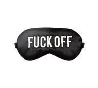 FISURA - Antifaz para dormir negro con mensaje divertido "F*ck off". Ideal para viajes, descanso y siestas. Diseño original. Poliéster suave. 20 x 10 cm.