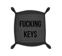 Fisura - Bandeja para Llaves. Vaciabolsillos Original. Organizador de Llaves de Polipiel. Medidas: 19 x 19 centímetros. (F*cking keys, negro)