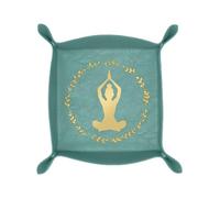 Fisura - Bandeja para Llaves. Vaciabolsillos Original. Organizador de Llaves de Polipiel. Medidas: 19 x 19 centímetros. (Yoga, azul)