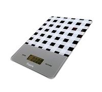 FISURA - Báscula de cocina digital vichy Balanza electrónica original de 5kg/11lbs. Báscula para alimentos multifunción. Cristal y ABS. 15 x 22 (Negro)