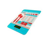 FISURA - Báscula de cocina digital vichy Balanza electrónica original de 5kg/11lbs. Báscula para alimentos multifunción. Cristal y ABS. 15 x 22 (Medidas repostería)