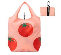 Fisura - Bolsa de compra plegable original. Bolsa de la compra reutilizable de tela con 12 litros de capacidad. Plegable y cierre con cinta elástica. Con mosquetón. (Tomates, rojo)