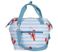 Fisura - Bolsa térmica porta alimentos original “Langostas” con rayas azules y blancas. Bolsa comida de 9 L con correa ajustable. Fiambrera almuerzo isotérmica. 26 x 20 x 25 cm.