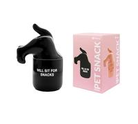 Fisura - Bote para premios original “Will sit”. Recipiente para comida de mascota negro. Tarro para chuches de mascotas. Bote para conservar alimentos de cerámica. 12x20 cm