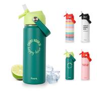 Fisura - Botella de agua original “Every hour is happy hour”. Botella térmica de 500 ml. Termo de acero inoxidable libre de BOA. Termo con pajita para deporte, viaje, exterior, oficina.