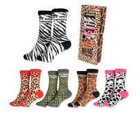 Fisura - Calcetines divertidos “My Wild Week” unisex, originales para hombre y mujer. Pack de 5 calcetines estampados de algodón con diseños únicos y cómodos.