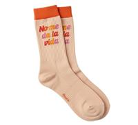 Fisura - Calcetines originales unisex No me da la vida” multicolor. Calcetines para regalo. Medias deportivas de algodón y poliéster con mensaje en español. Talla única.
