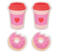 Fisura - Calentador de Manos Original “Donut y Termo”. Mini calienta Manos Gel Original. Calentador de Bolsillo Reutilizable. Actividades al Aire Libre. 4 Unidades.