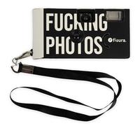 Fisura - Cámara de un Solo Uso Original “f*cking Photos”. Cámara desechable con Flash. 17 exposiciones en Blanco y Negro. Colgador Incluido. Ideal para Boda o Fiestas
