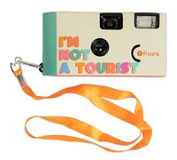 Fisura - Cámara de un Solo Uso Original “Not a Tourist”. Cámara desechable con Flash. 17 exposiciones en Blanco y Negro. Colgador Incluido. Ideal para Boda o Fiestas