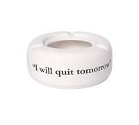 Fisura - Cenicero original con forma o mensaje. Cenicero de mesa para cocina. Cenicero exterior o interior de cerámica. Cenicero divertido (Tomorrow, blanco)