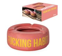 Fisura - Cenicero original. Cenicero con mensaje. Cenicero para cocina. Cenicero exterior o interior de cerámica. (Rosa, Inglés)