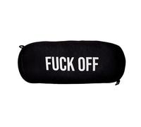 Fisura - Cojín de Playa “F*CK Off”. Almohada cilíndrica de 29 x 12 cm. Cojín de Relax Negro. Almohada de Viaje Original. Almohada de Camping de poliéster.