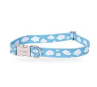 Fisura - Collar para Perros Ajustable con Estampado de Nubes. Collar de Nylon para Perro Mediano y Grande. De Nylon con Hebilla de liberación rápida de Zinc. 2,5 cm de Ancho.