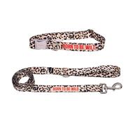 Fisura - Conjunto de Collar y Correa para Perros Grandes con Mensaje “Born to be Wild”. Juego de Collar y Correa Ajustable para Perro Original. Nylon.
