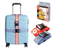 Fisura - Correas para Equipaje Original con Mensaje “Bon Voyage”. Cinturones de Seguridad de Equipaje. Accesorios para Maletas. Longitud Ajustable de 1 a 2 Metros