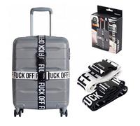 Fisura - Correas para Equipaje Original con Mensaje “F*CK Off”. Cinturones de Seguridad de Equipaje. Accesorios para Maletas. Longitud Ajustable de 1 a 2 Metros