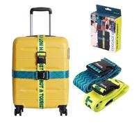 Fisura - Correas para Equipaje Original con Mensaje “I’m Not a Tourist”. Cinturones de Seguridad de Equipaje. Accesorios para Maletas. Longitud Ajustable de 1 a 2 Metros