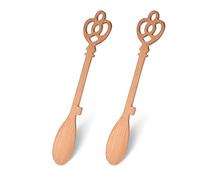 Fisura - Cuchara de madera original con forma. Set de 2 espátulas para cocinar. Cuchara de madera de haya. Accesorios de cocina resistentes al calor. (Llave castillo)